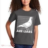 Pigeons Are Liars ArenT Real Spies Birds Pun Kids T-Shirt thumb 2