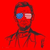 President Abraham Lincoln Portrait Usa America Sunglasses Santa Hat thumb 1