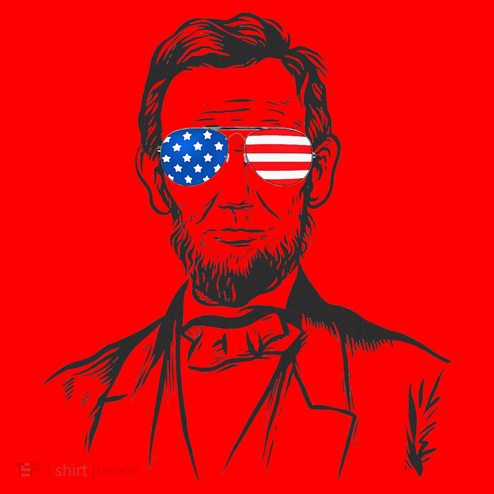 President Abraham Lincoln Portrait Usa America Sunglasses Santa Hat