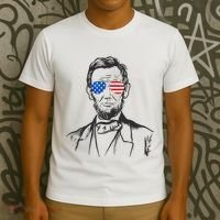 President Abraham Lincoln Portrait Usa America Sunglasses T-Shirt thumb 3