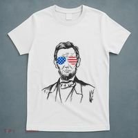 President Abraham Lincoln Portrait Usa America Sunglasses T-Shirt thumb 5