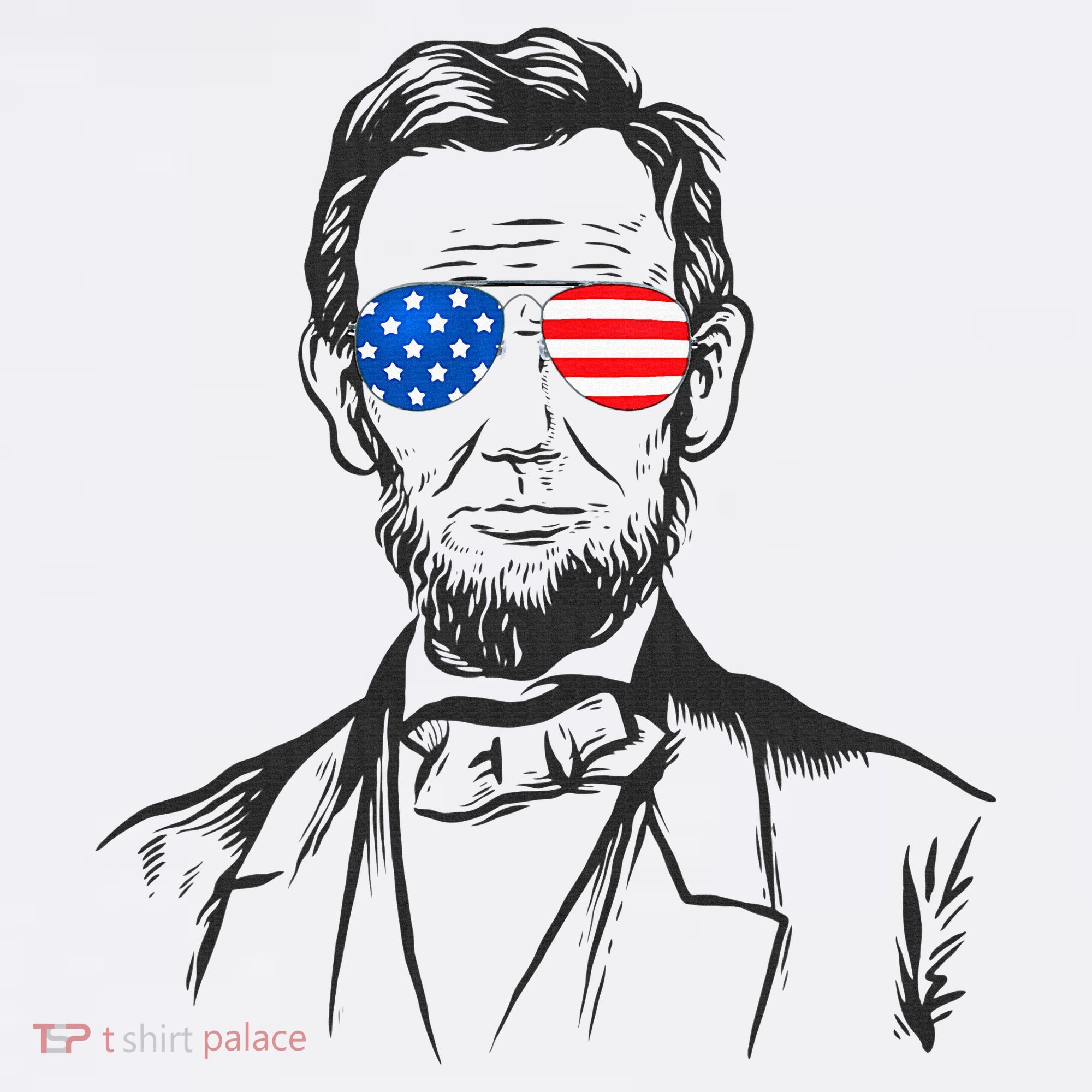President Abraham Lincoln Portrait Usa America Sunglasses T-Shirt