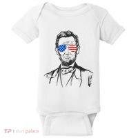 President Abraham Lincoln Portrait Usa America Sunglasses Baby Bodysuit thumb 0