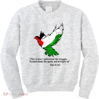 Palestine Flag Eagle Dove Naji Al-Ali Kids Sweatshirt