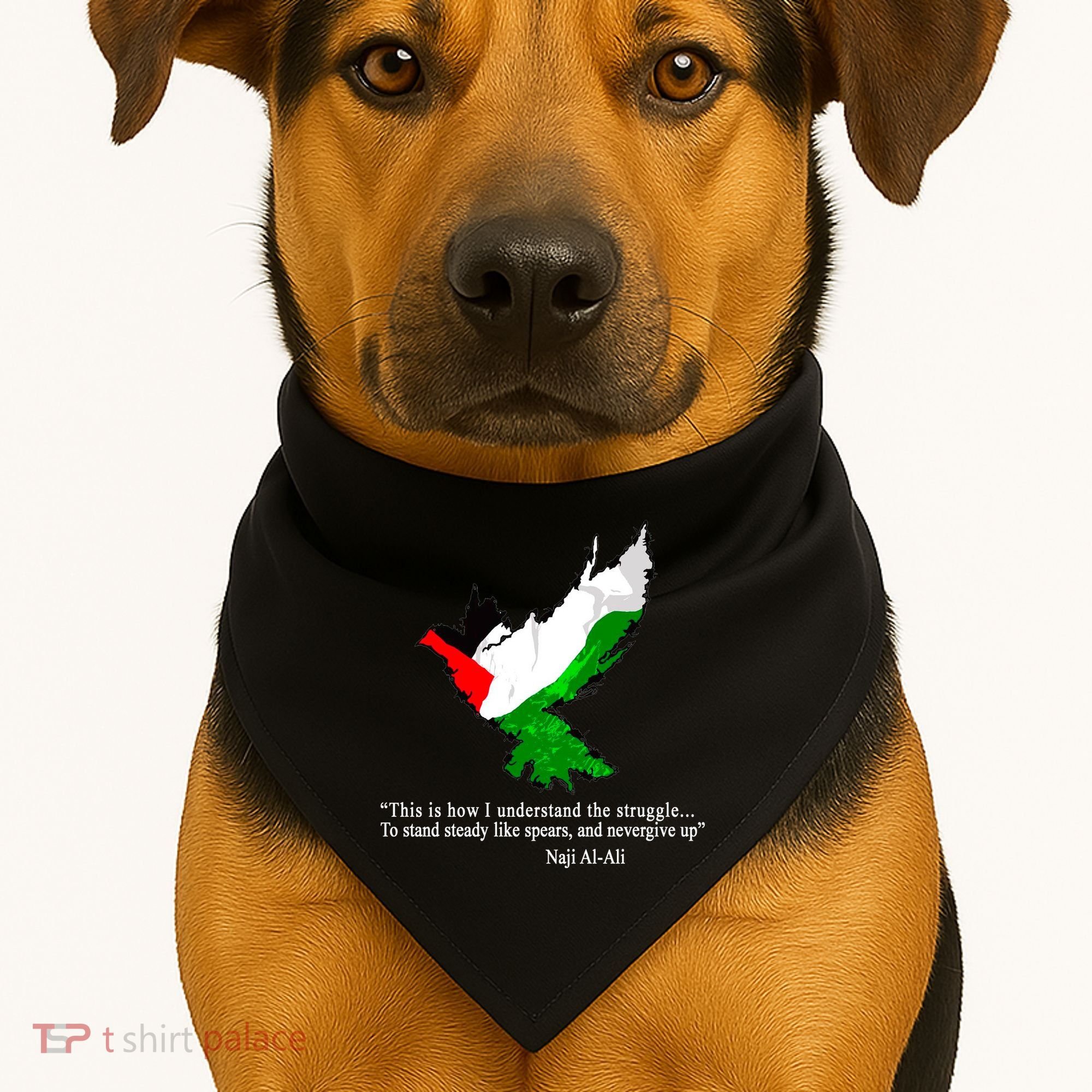 Palestine Flag Eagle Dove Naji Al-Ali USA-Made Doggie Bandana