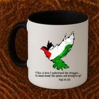 Palestine Flag Eagle Dove Naji Al-Ali Coffee Mug thumb 2