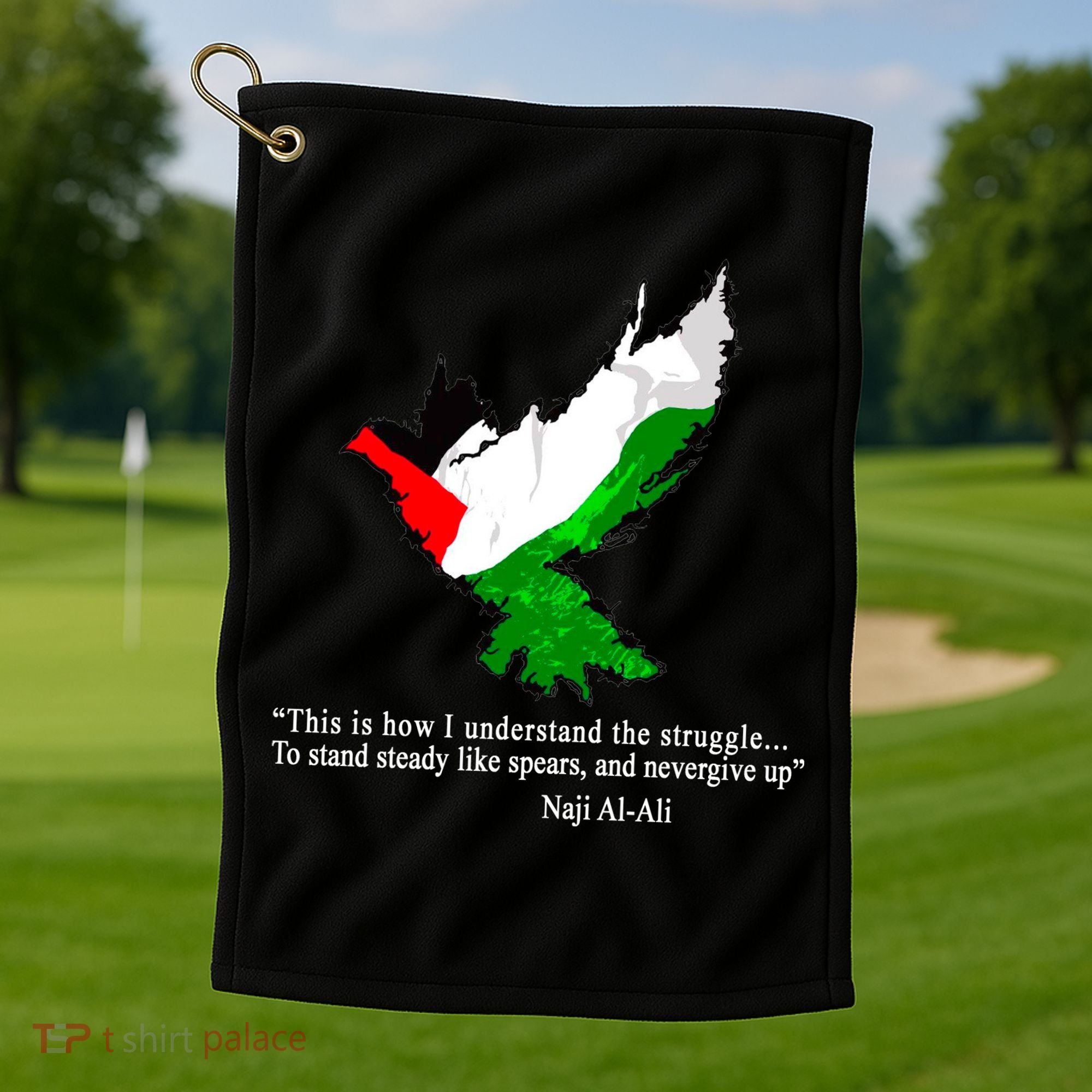 Palestine Flag Eagle Dove Naji Al-Ali Golf Towel