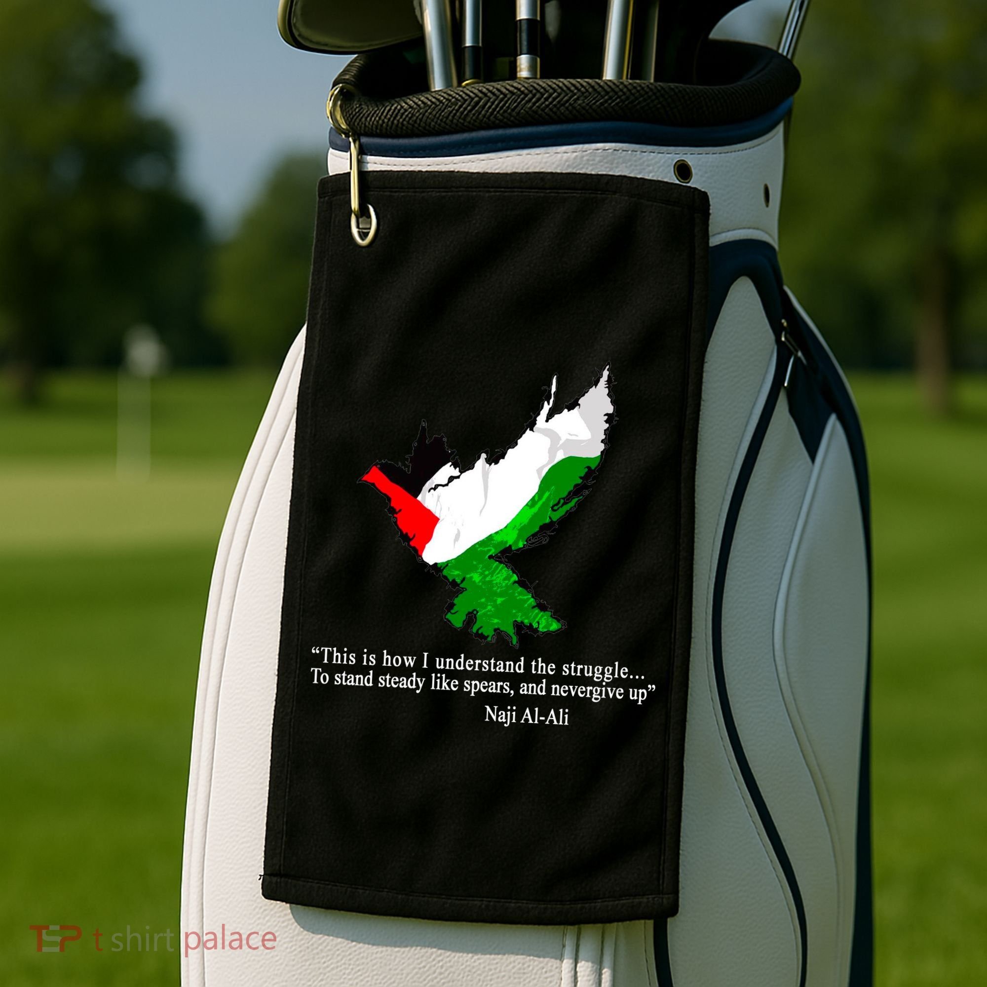 Palestine Flag Eagle Dove Naji Al-Ali Golf Towel
