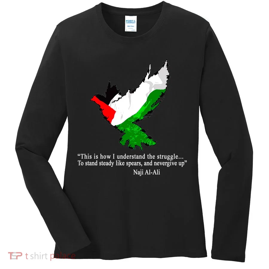 Palestine Flag Eagle Dove Naji Al-Ali Women's Long Sleeve Shirt