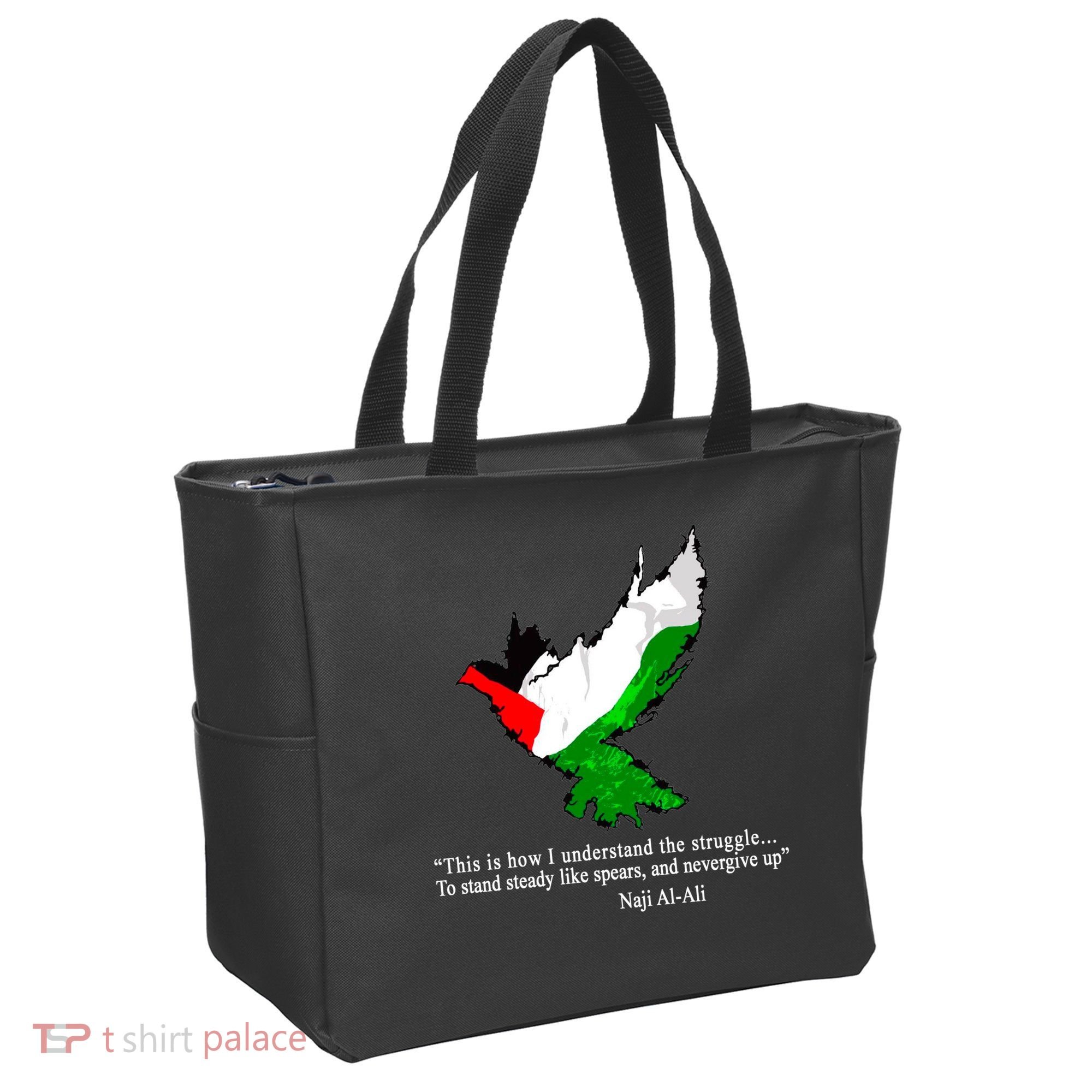 Palestine Flag Eagle Dove Naji Al-Ali Tote Bag