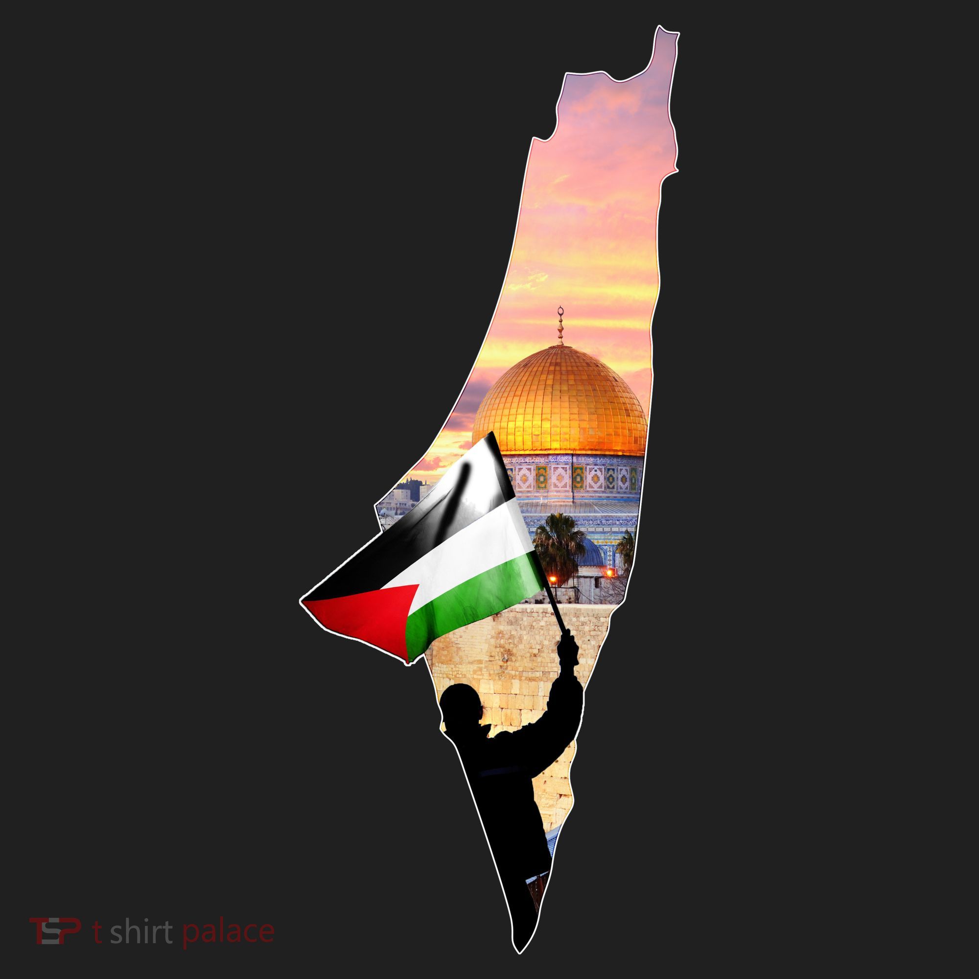 Palestine Map Flag Jerusalem's City Support Gaza Women's Sweatshirt