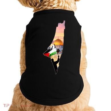 Palestine Map Flag Jerusalem's City Support Gaza Doggie Tank
