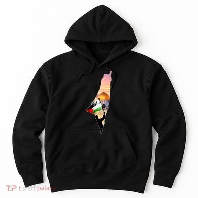 Palestine Map Flag Jerusalem's City Support Gaza Hoodie