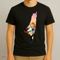 Palestine Map Flag Jerusalem's City Support Gaza T-Shirt thumb 3