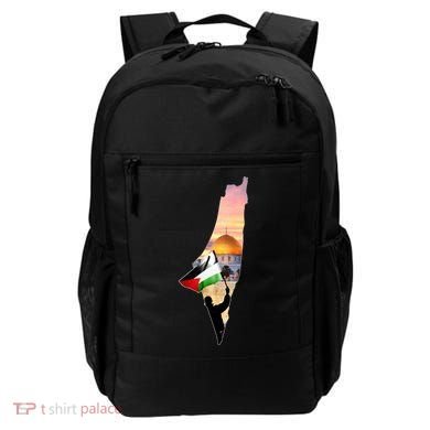 Palestine Map Flag Jerusalem's City Support Gaza Backpack