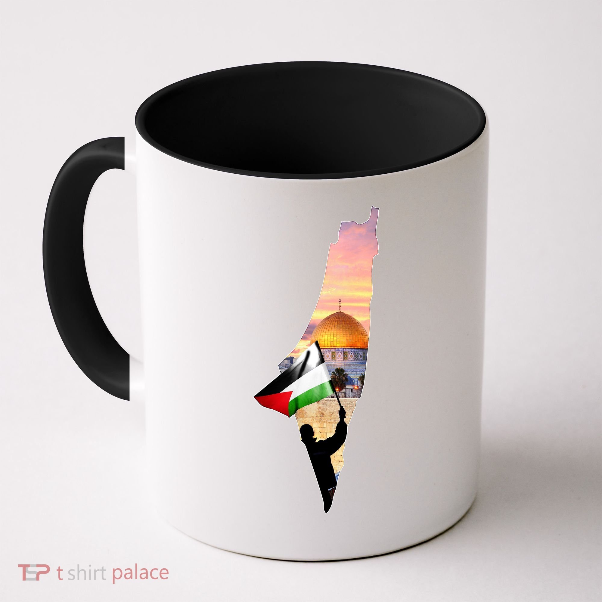 Palestine Map Flag Jerusalem's City Support Gaza Coffee Mug