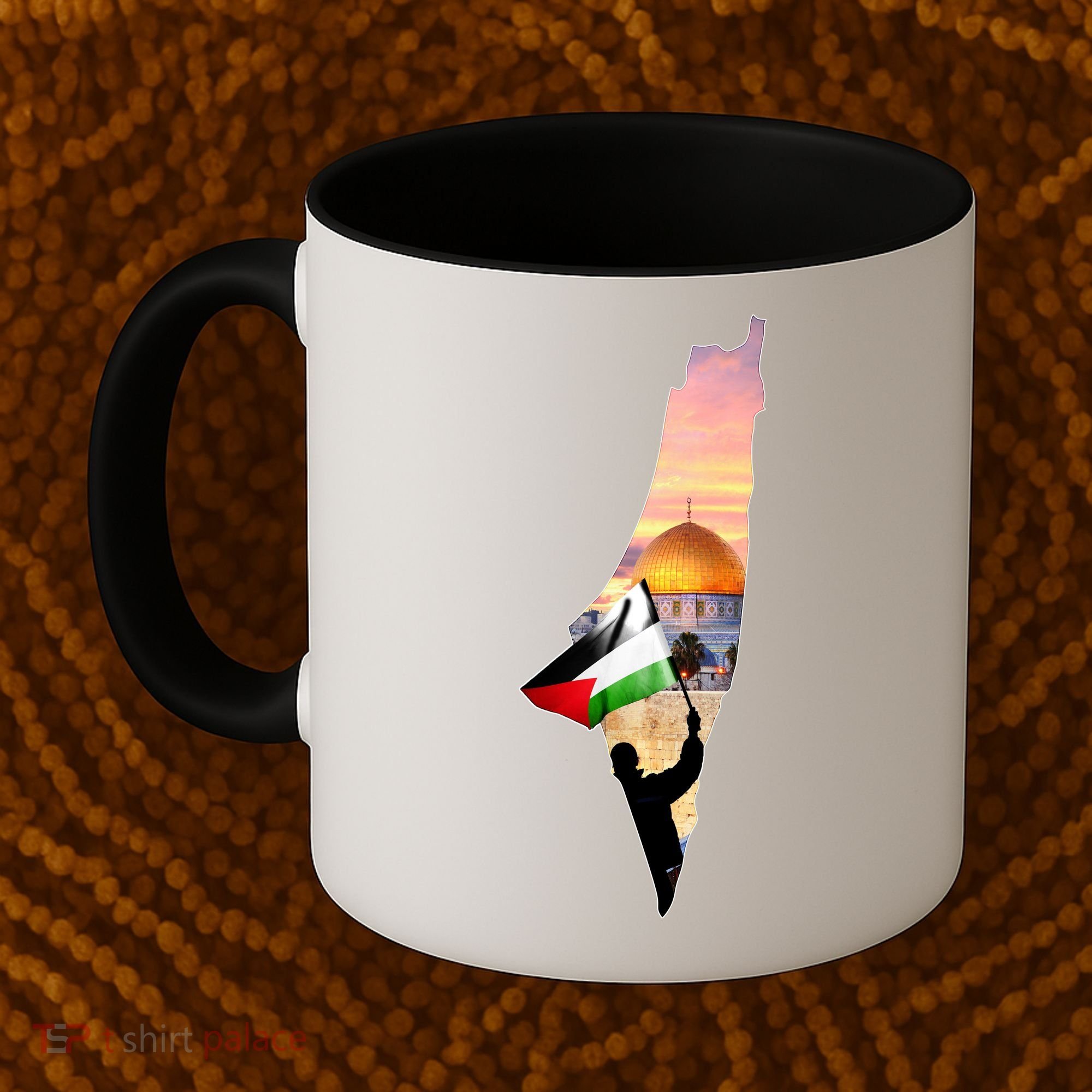 Palestine Map Flag Jerusalem's City Support Gaza Coffee Mug