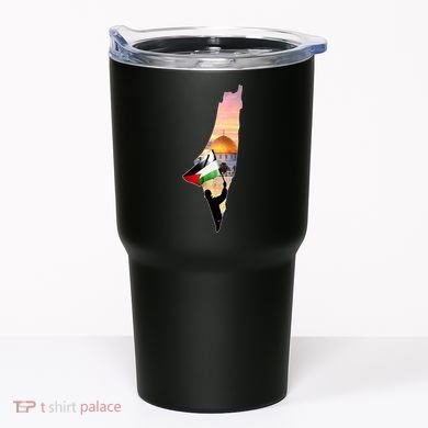 Palestine Map Flag Jerusalem's City Support Gaza Tumbler