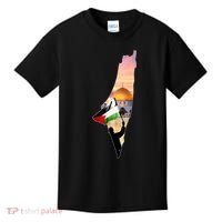 Palestine Map Flag Jerusalem's City Support Gaza Kids T-Shirt thumb 0