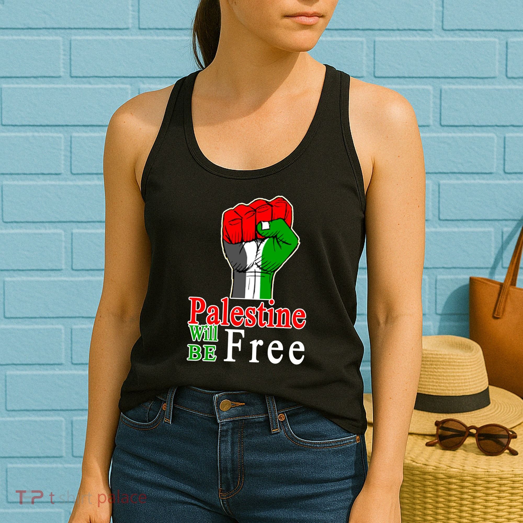 Palestine Will Be Free Raised Fist Women's Tank Top