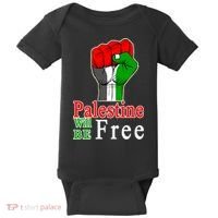Palestine Will Be Free Raised Fist Baby Bodysuit thumb 0