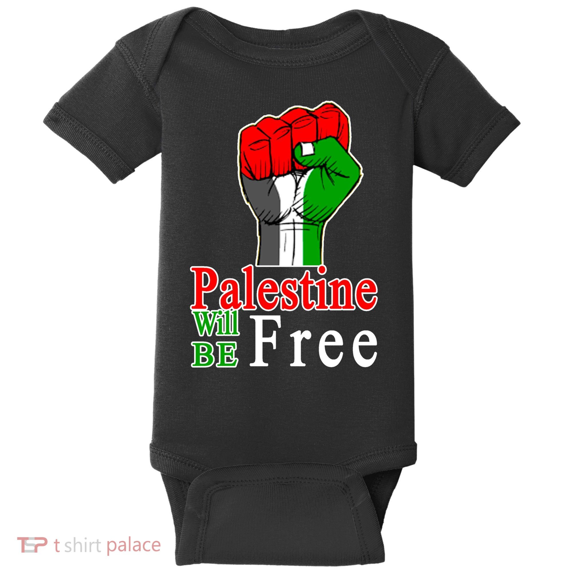 Palestine Will Be Free Raised Fist Baby Bodysuit