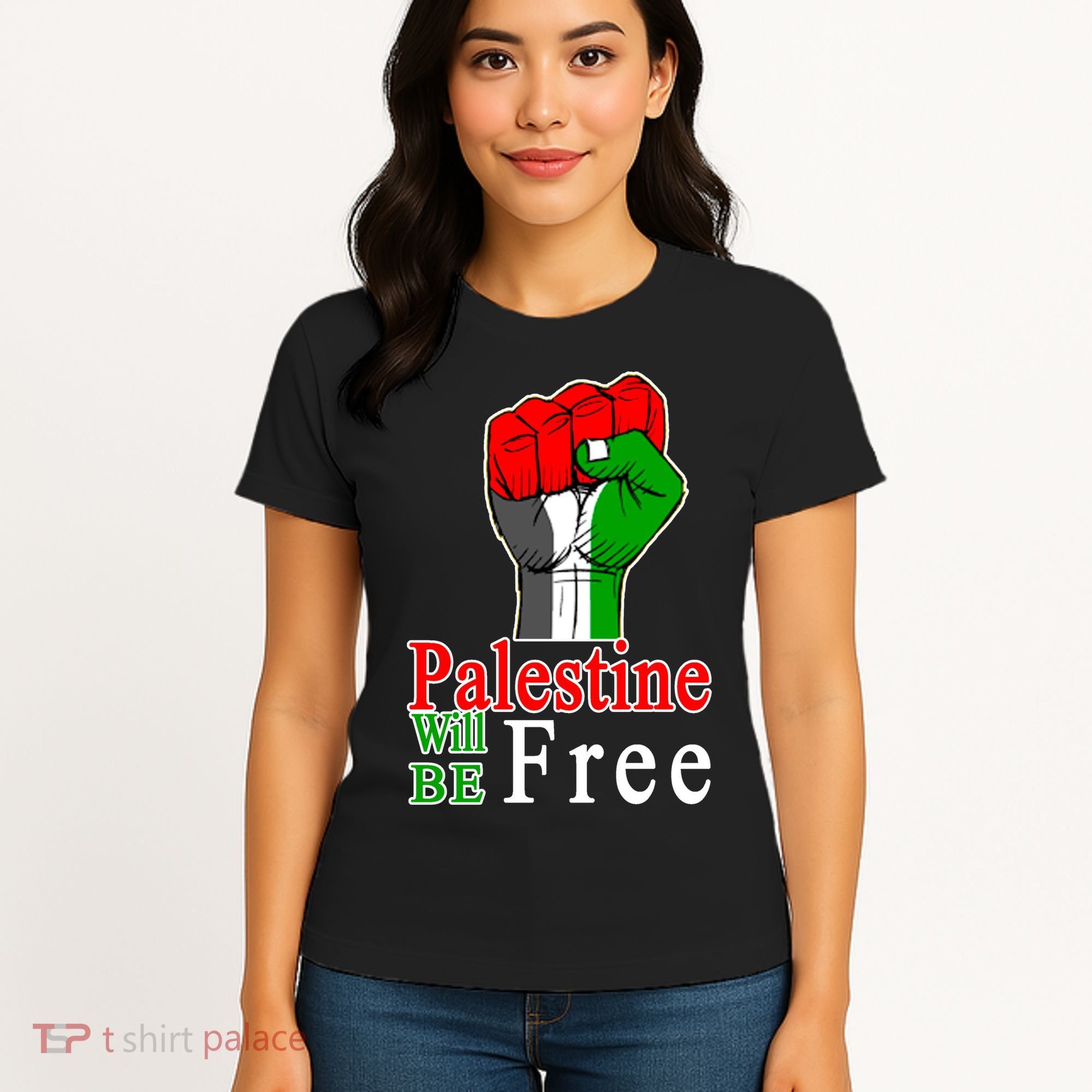 Palestine Will Be Free Raised Fist Women's T-Shirt