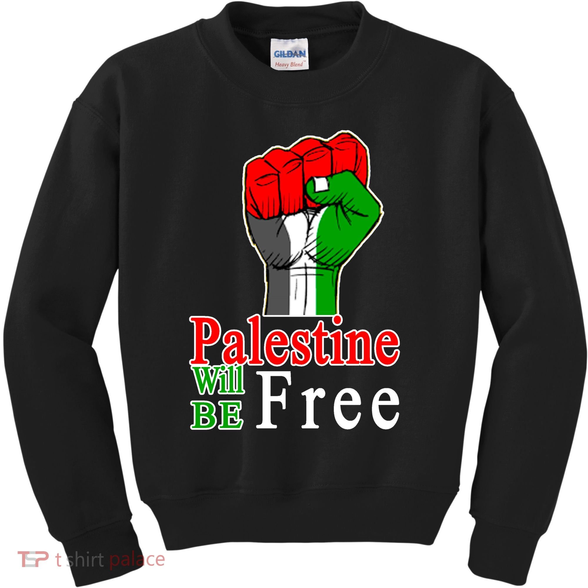 Palestine Will Be Free Raised Fist Kids Sweatshirt