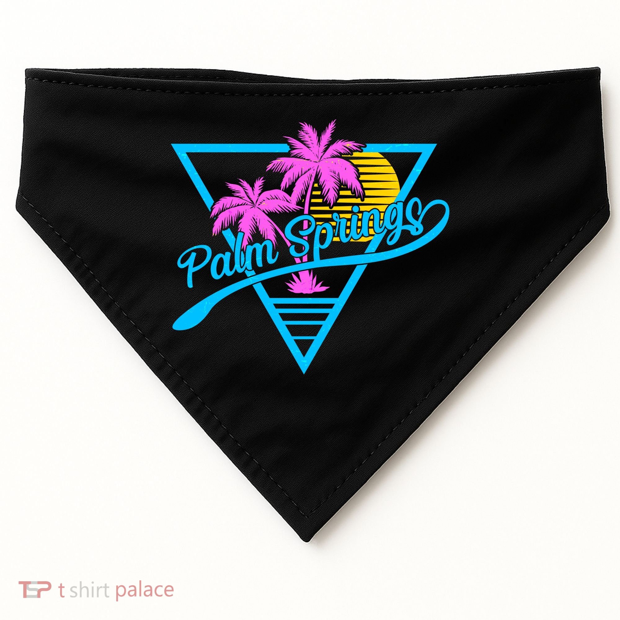 Palm Springs Retro 80's Neon USA-Made Doggie Bandana