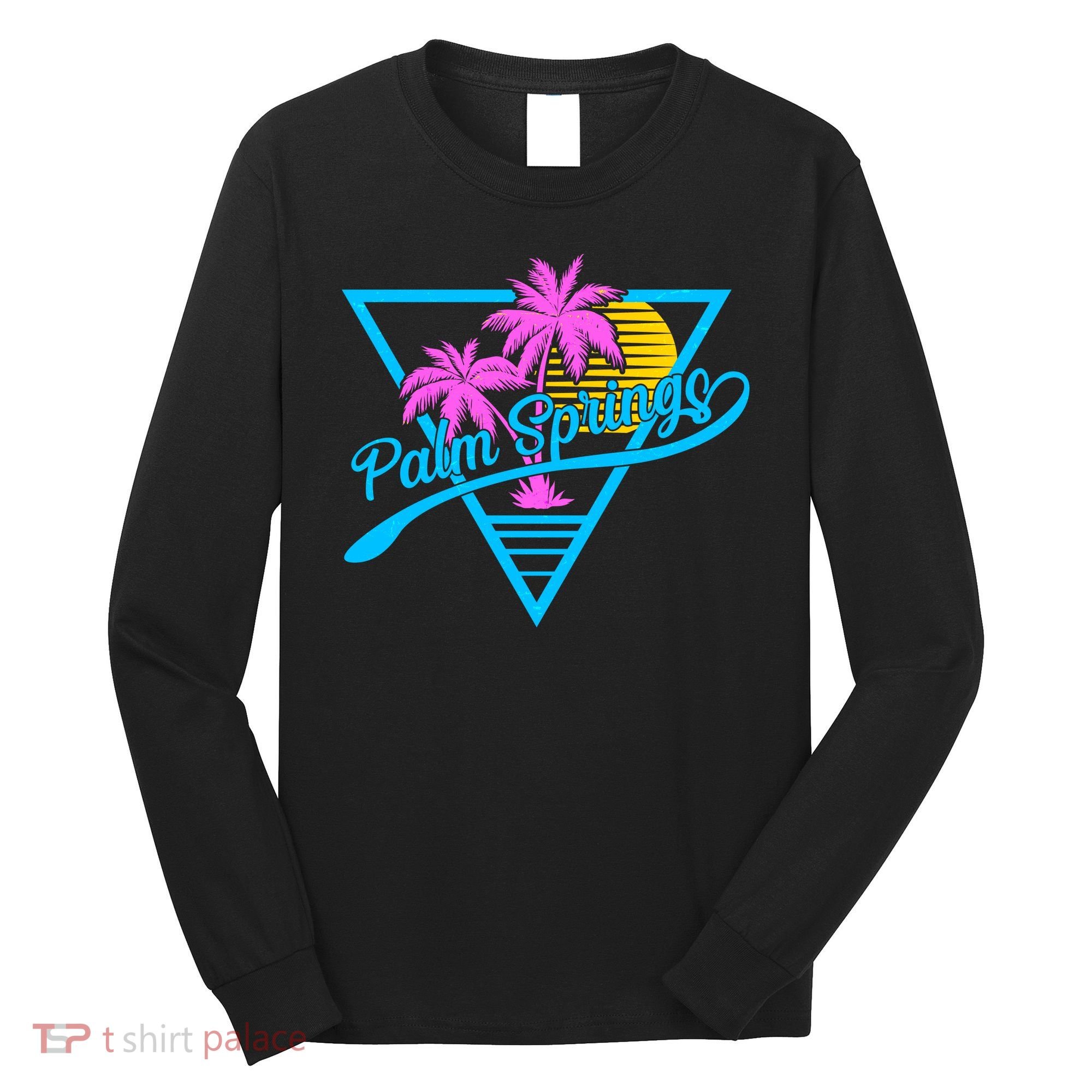 Palm Springs Retro 80's Neon Long Sleeve Shirt