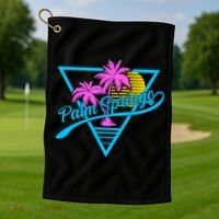 Palm Springs Retro 80's Neon Golf Towel thumb 1