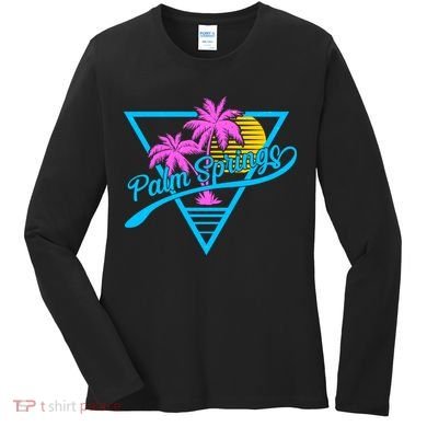 Palm Springs Retro 80's Neon Women's Long Sleeve Shirt