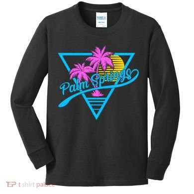 Palm Springs Retro 80's Neon Kids Long Sleeve Shirt