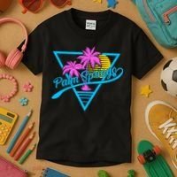 Palm Springs Retro 80's Neon Kids T-Shirt thumb 3