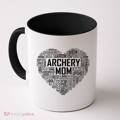 Proud Archery Mom Heart Gift Coffee Mug