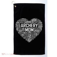 Proud Archery Mom Heart Gift Golf Towel thumb 0
