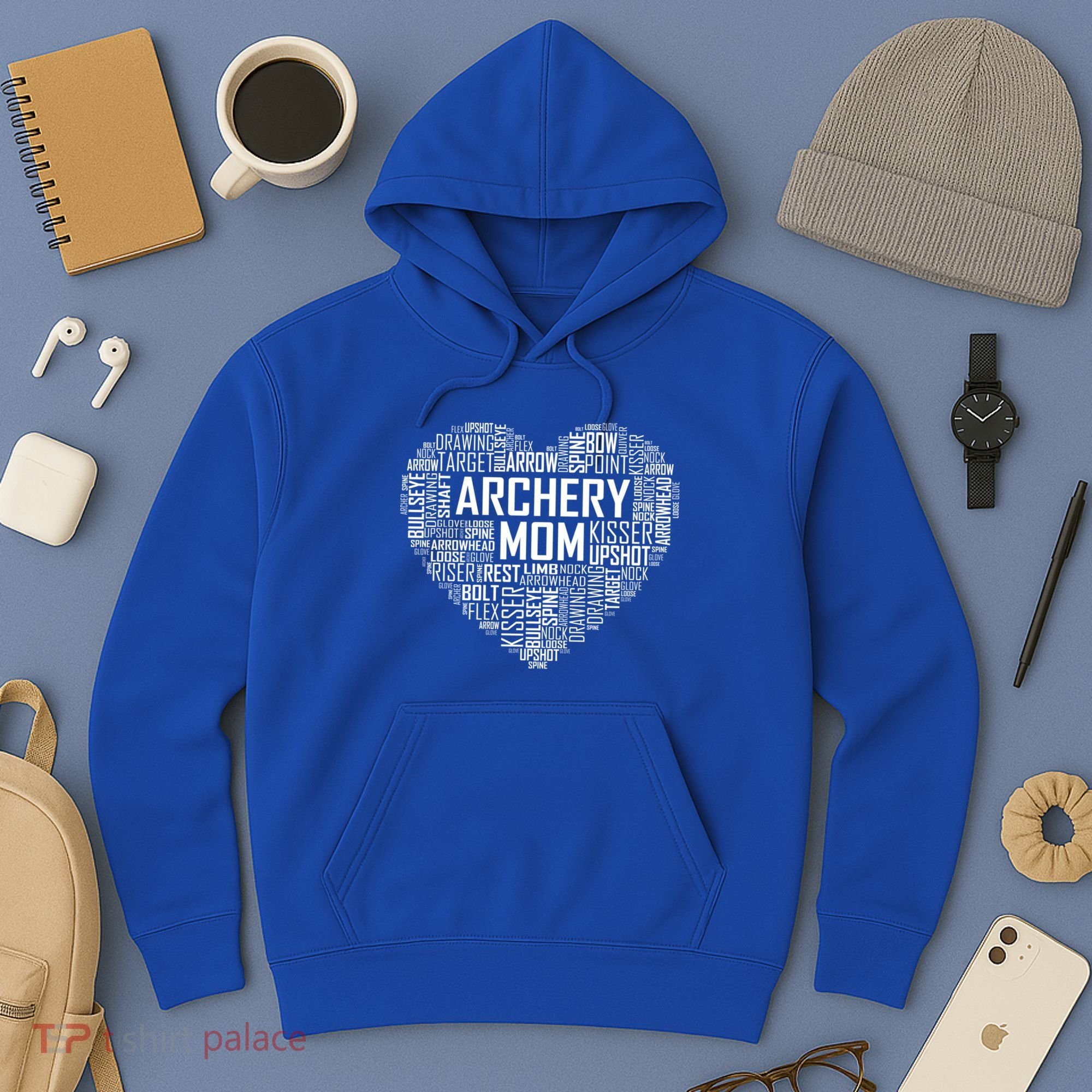 Proud Archery Mom Heart Gift Hoodie