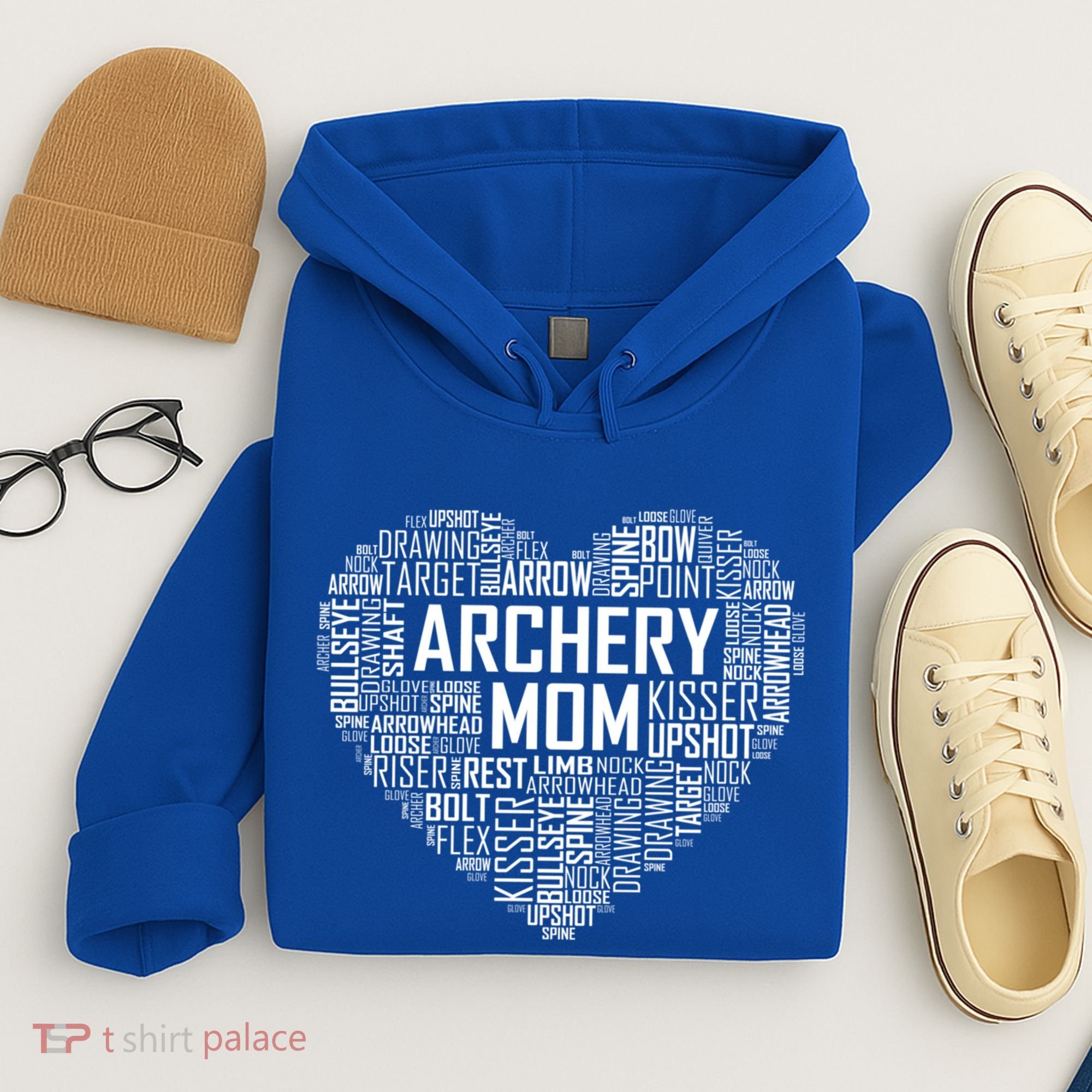 Proud Archery Mom Heart Gift Hoodie
