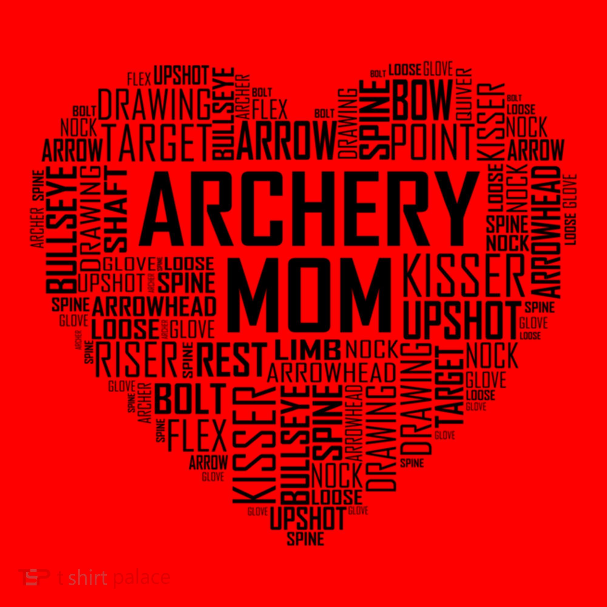 Proud Archery Mom Heart Gift Santa Hat