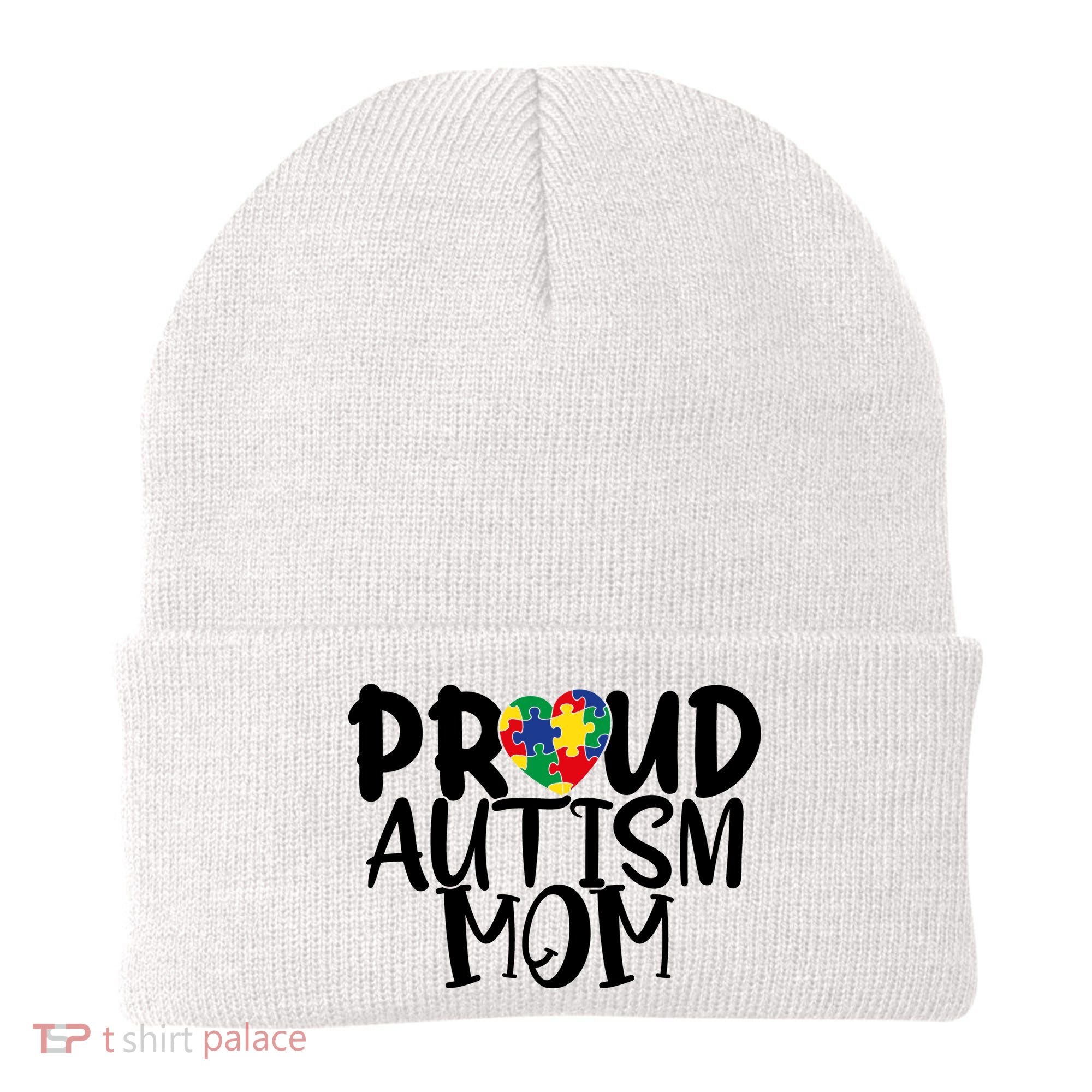 Proud Autism Mom Cute Autism Awareness Gift Beanie