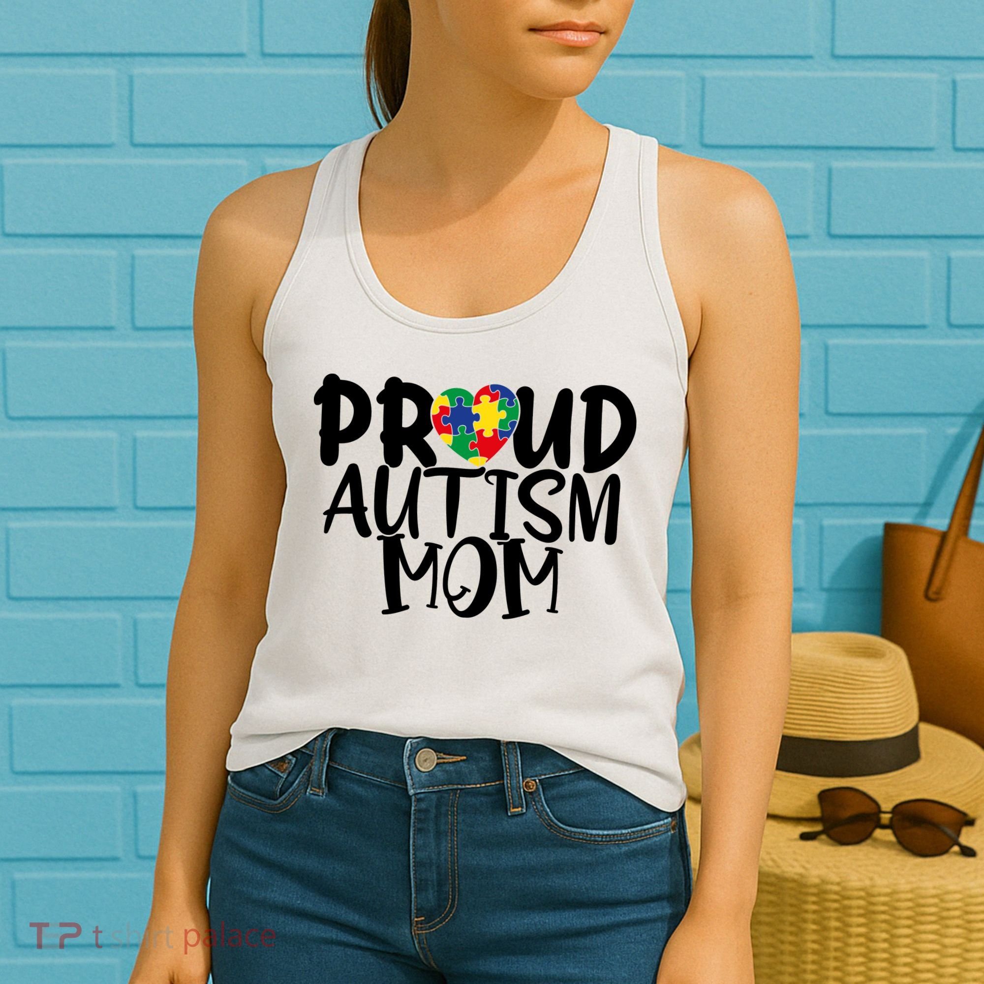 Proud Autism Mom Cute Autism Awareness Gift Women's Tank Top