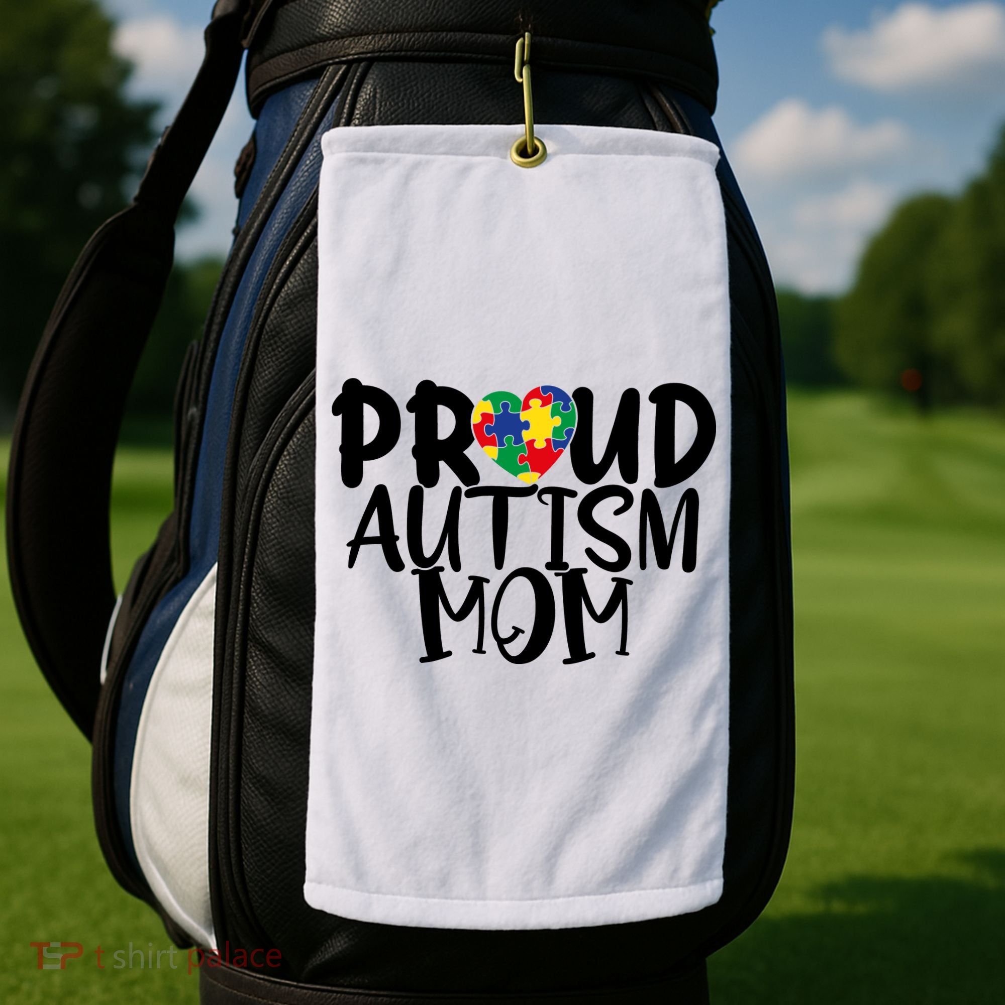 Proud Autism Mom Cute Autism Awareness Gift Golf Towel