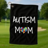 PROUD AUTISM MOM Golf Towel thumb 1