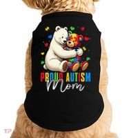 Proud Autism Mom Bear Autism Awareness Autistic Son Daughter Doggie Tank thumb 0