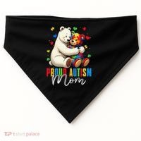 Proud Autism Mom Bear Autism Awareness Autistic Son Daughter USA-Made Doggie Bandana thumb 0
