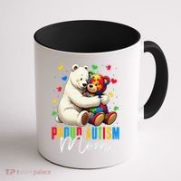 Proud Autism Mom Bear Autism Awareness Autistic Son Daughter Coffee Mug thumb 1