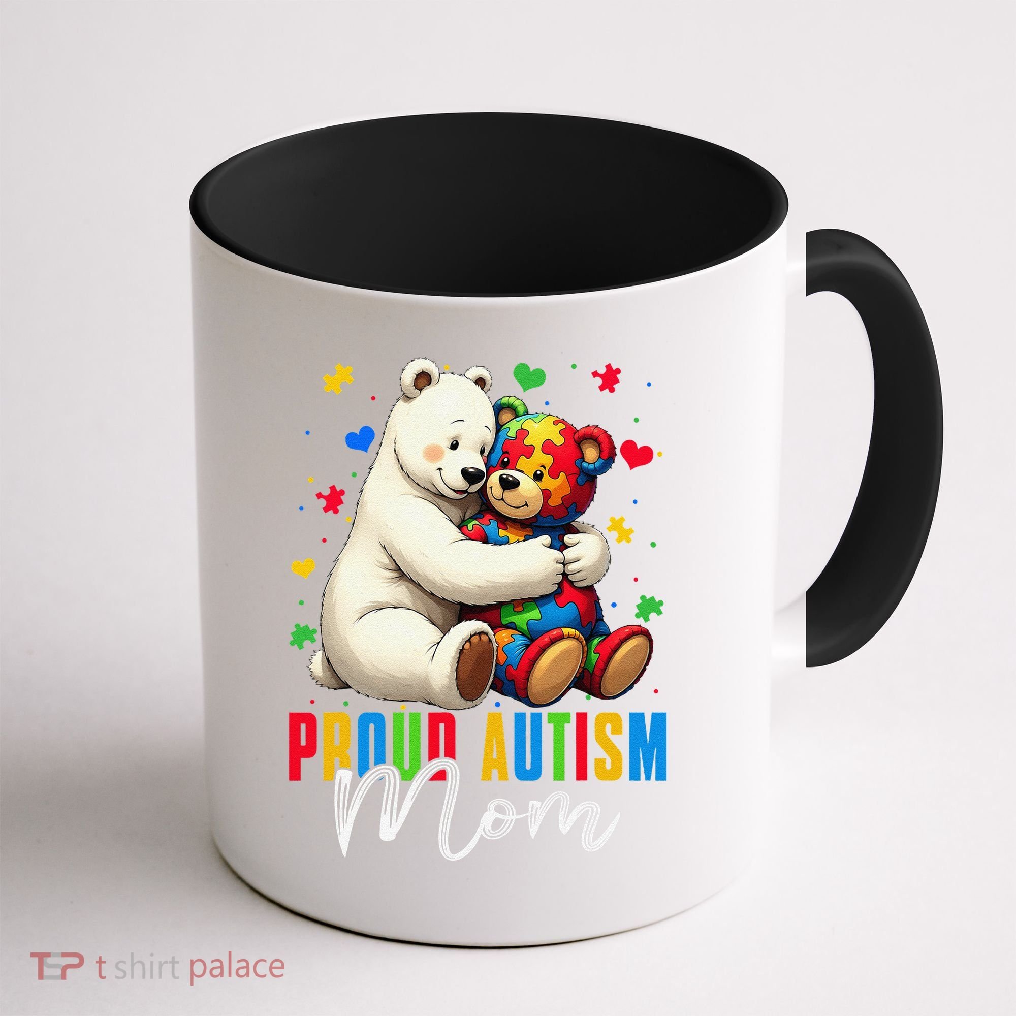 Proud Autism Mom Bear Autism Awareness Autistic Son Daughter Coffee Mug
