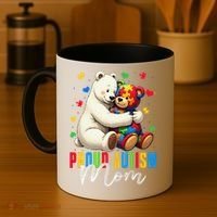 Proud Autism Mom Bear Autism Awareness Autistic Son Daughter Coffee Mug thumb 4