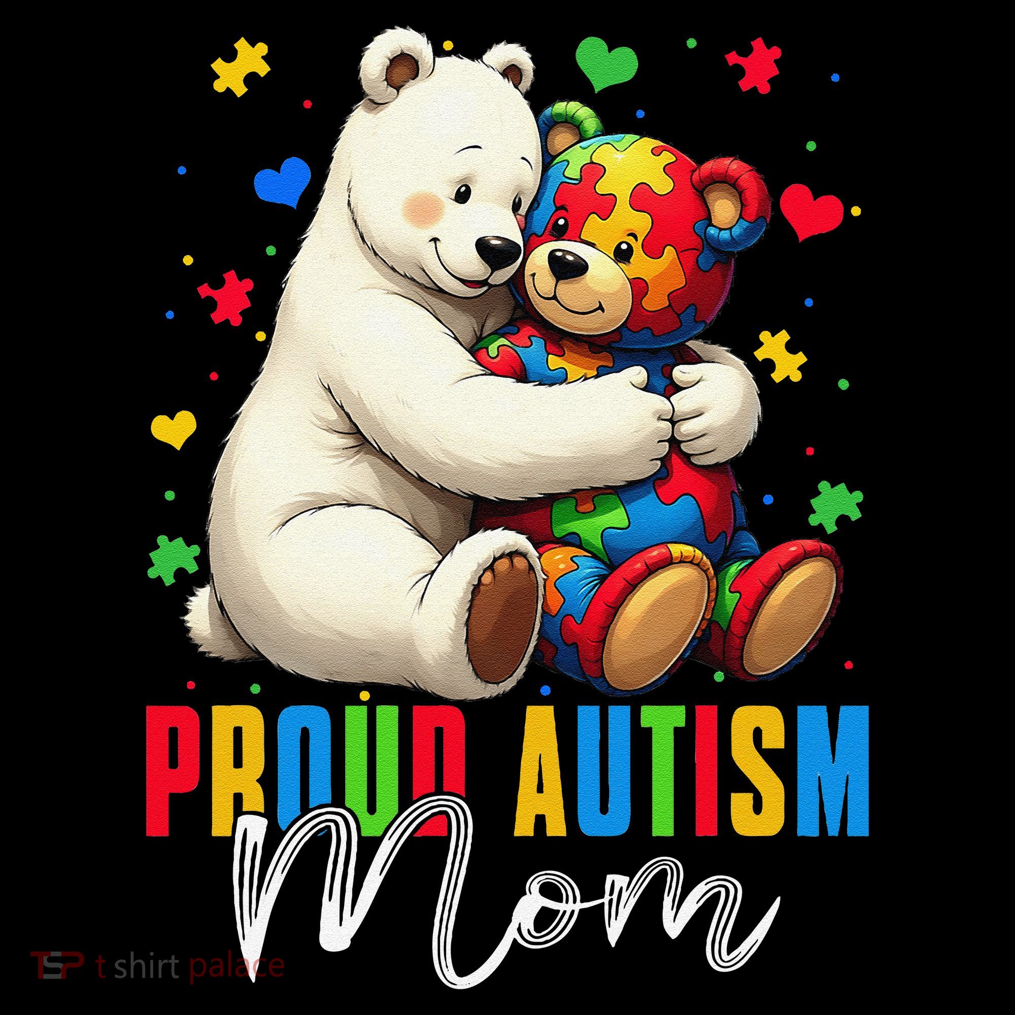 Proud Autism Mom Bear Autism Awareness Autistic Son Daughter Coffee Mug