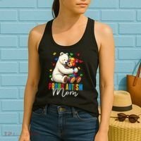 Proud Autism Mom Bear Autism Awareness Autistic Son Daughter Women's Tank Top thumb 2
